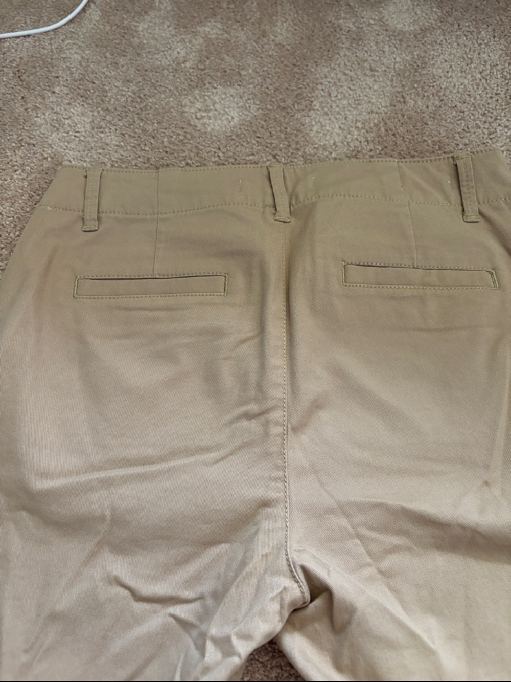 Women’s Monroe Slim Mid Rise Cotton Tan Chino Pants - Casual Straight Fit Tan - Picture 6 of 8